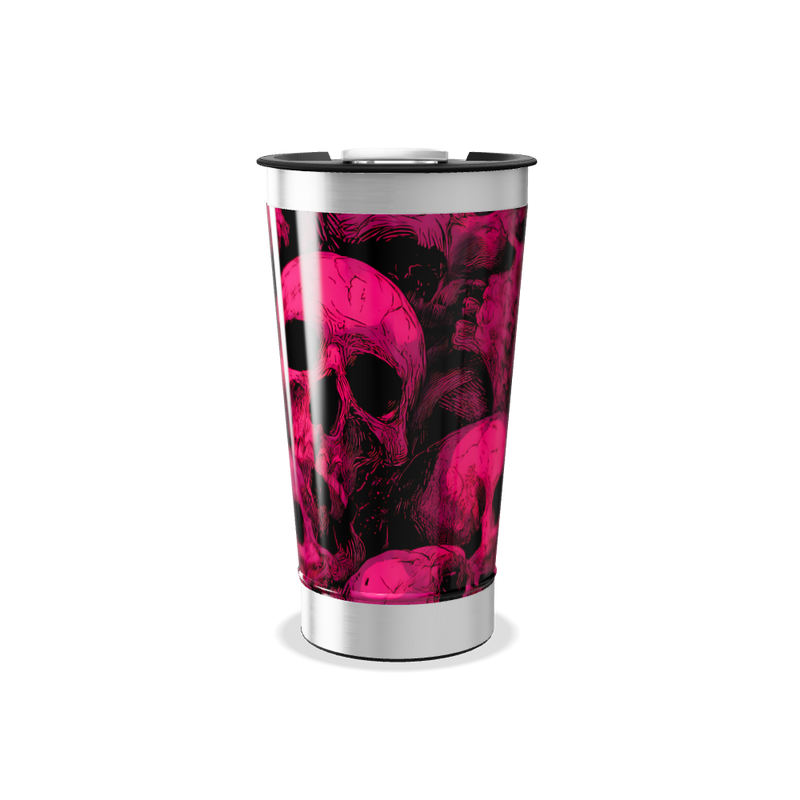 Copo Térmico - Caveira Rosa Aço Inox