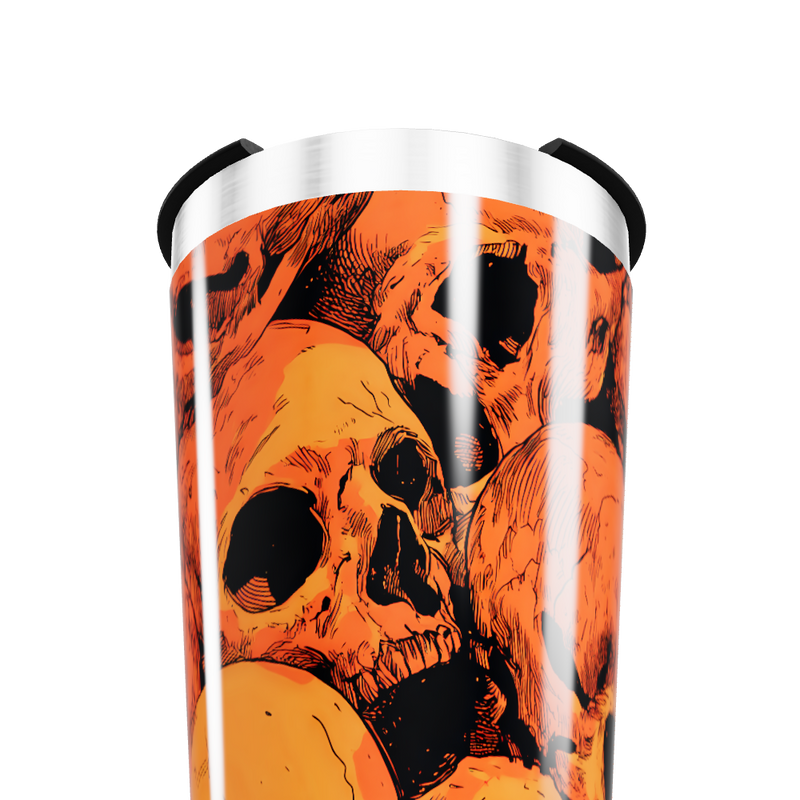 Copo Térmico - Estampa Caveiras Laranja