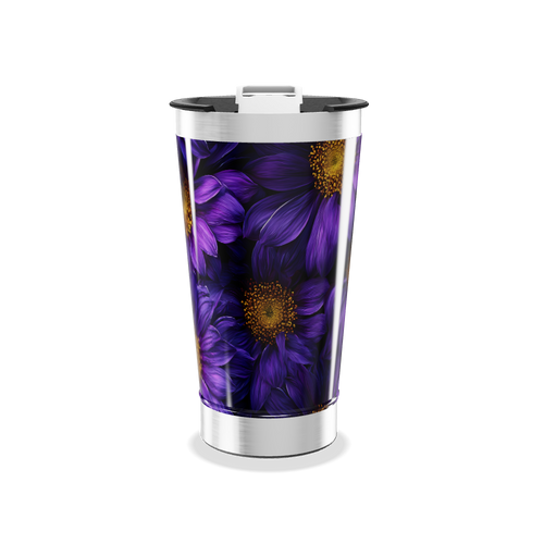 Copo Térmico - Flores Roxas Aço Inox