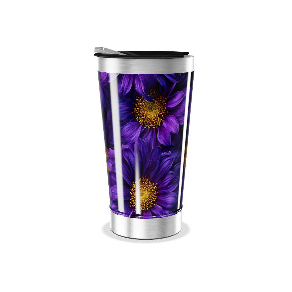 Copo Térmico - Flores Roxas Aço Inox