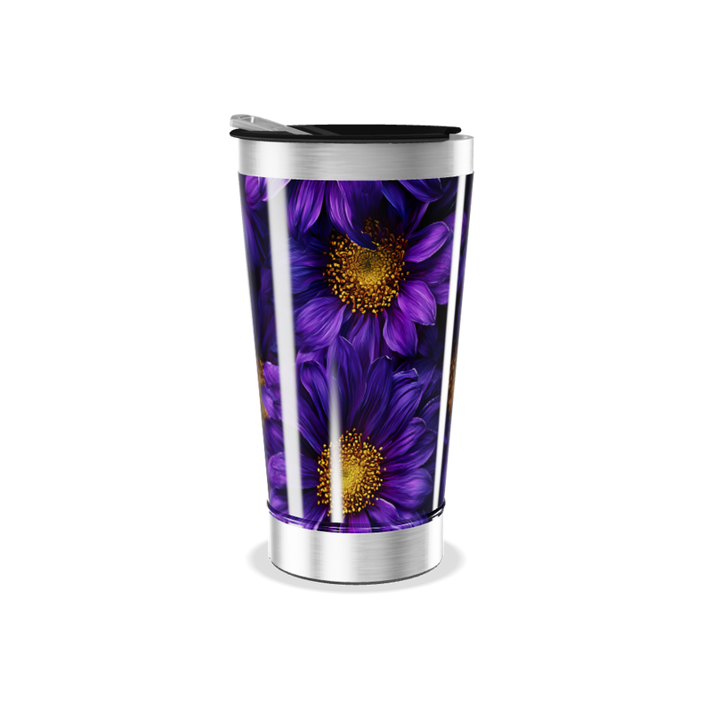 Copo Térmico - Flores Roxas Aço Inox