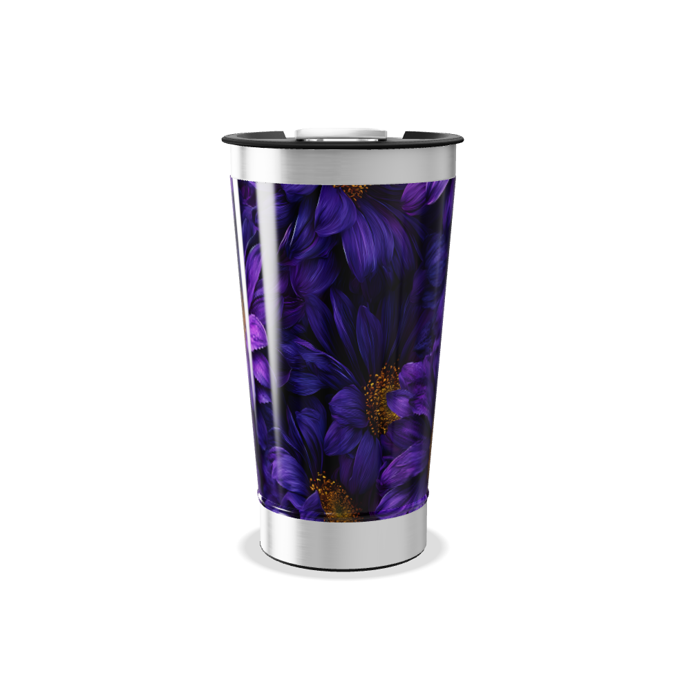 Copo Térmico - Flores Roxas Aço Inox