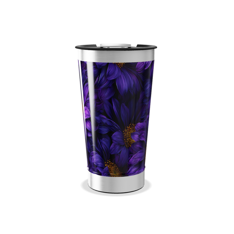 Copo Térmico - Flores Roxas Aço Inox