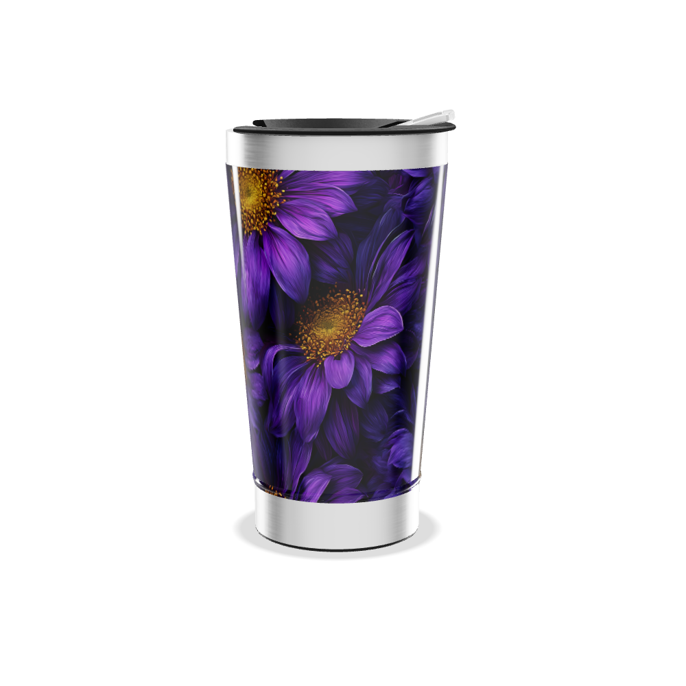 Copo Térmico - Flores Roxas Aço Inox