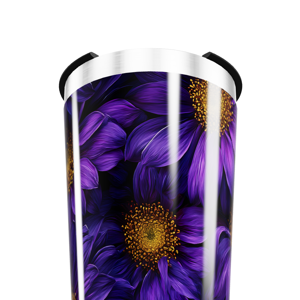 Copo Térmico - Flores Roxas Aço Inox