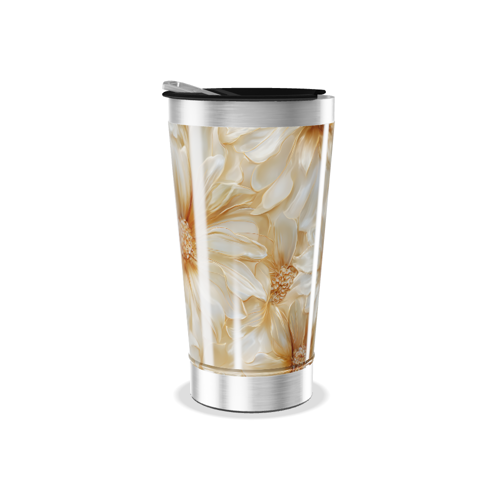 Copo Térmico - Flores Bege