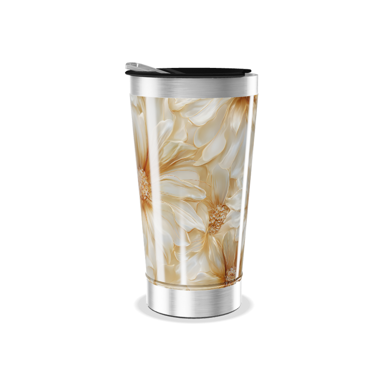 Copo Térmico - Flores Bege