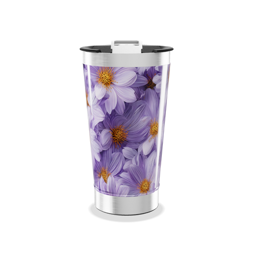 Copo Térmico - Flores Roxas Aço Inox