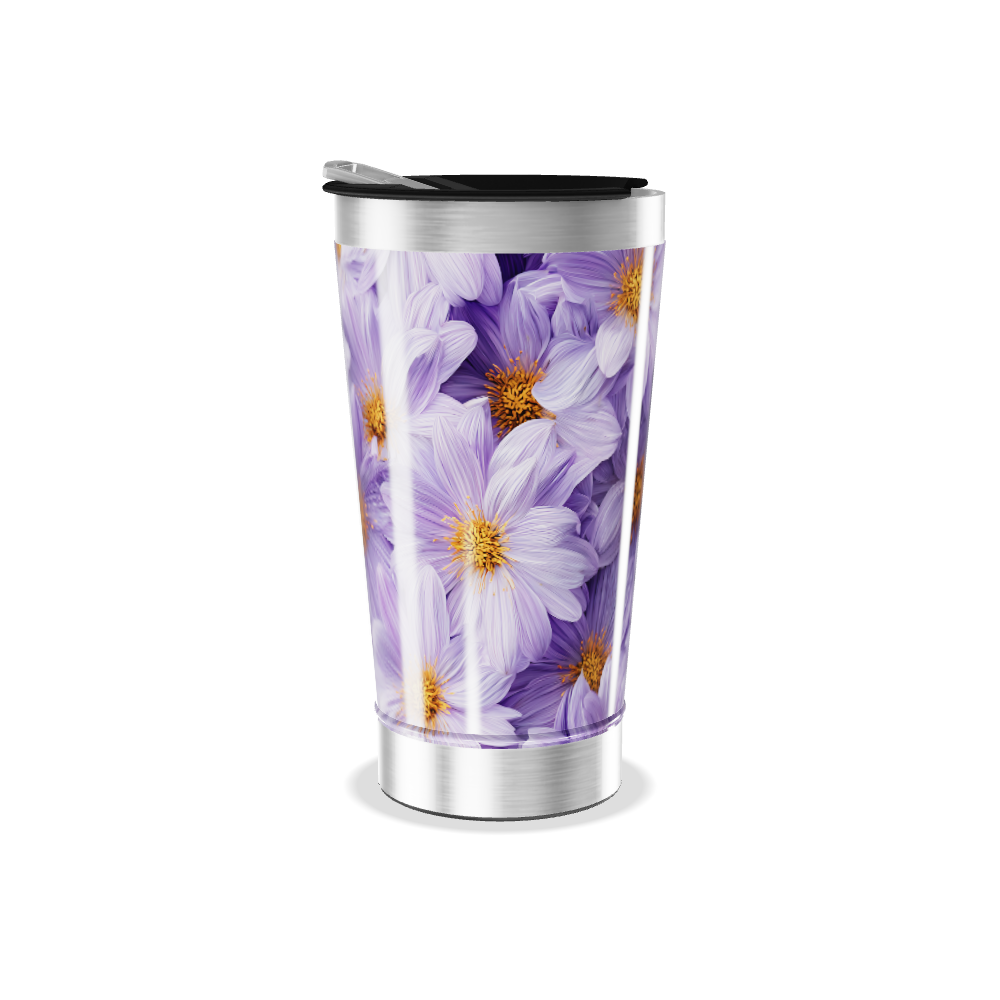 Copo Térmico - Flores Roxas Aço Inox