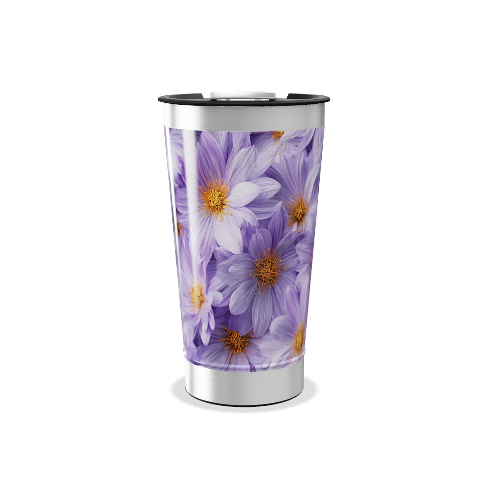 Copo Térmico - Flores Roxas Aço Inox