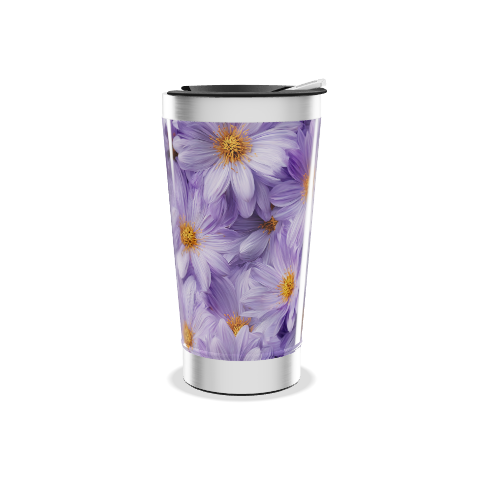 Copo Térmico - Flores Roxas Aço Inox
