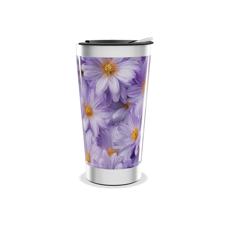 Copo Térmico - Flores Roxas Aço Inox