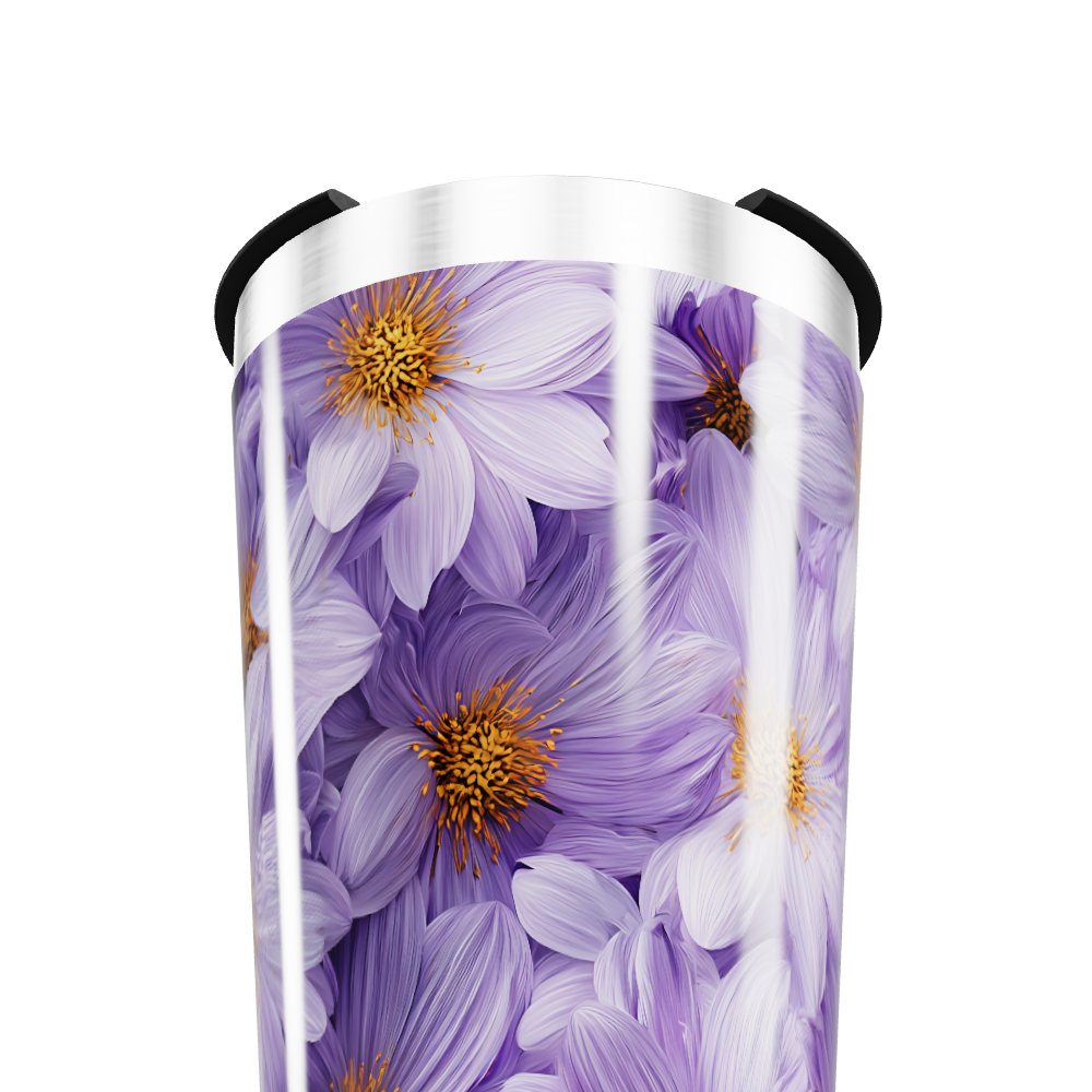 Copo Térmico - Flores Roxas Aço Inox