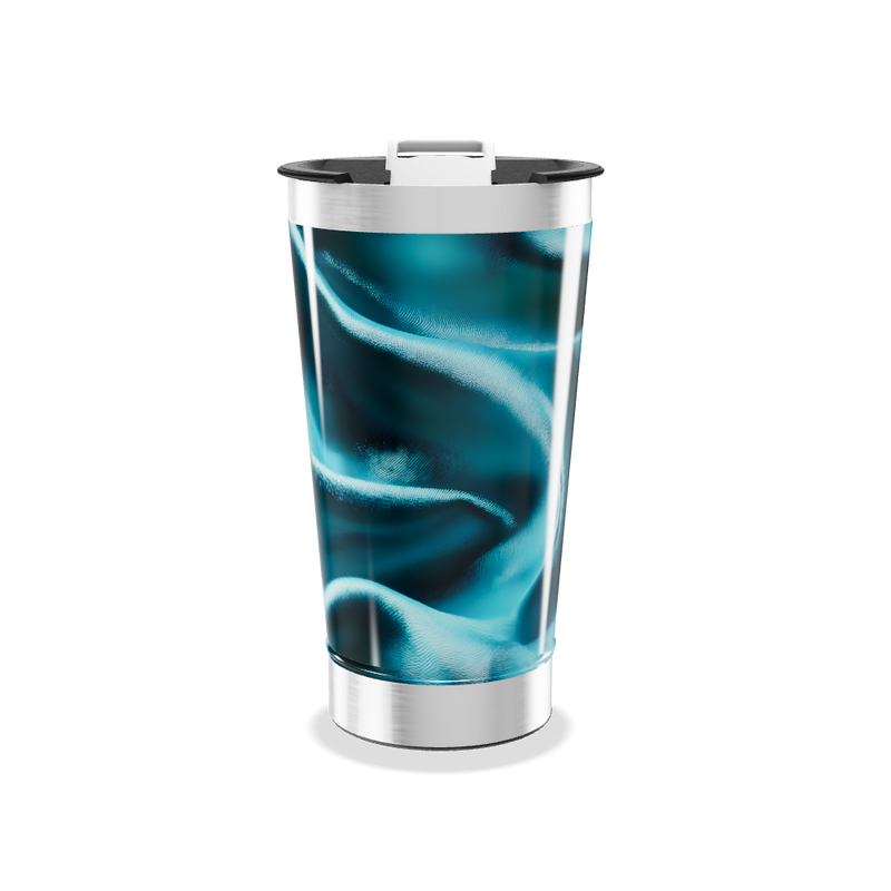 Copo Térmico - Azul com Estampa Ondulada