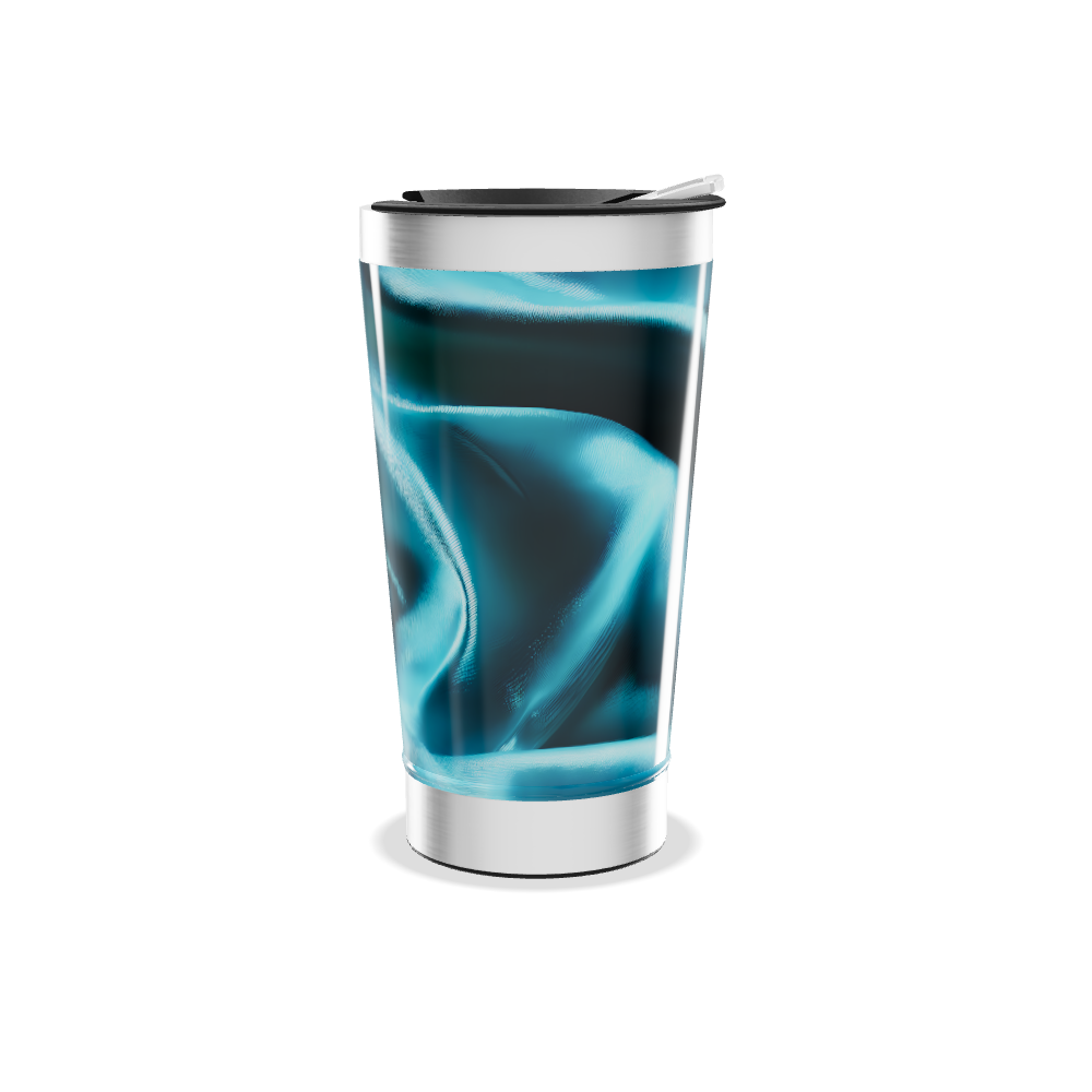 Copo Térmico - Azul com Estampa Ondulada