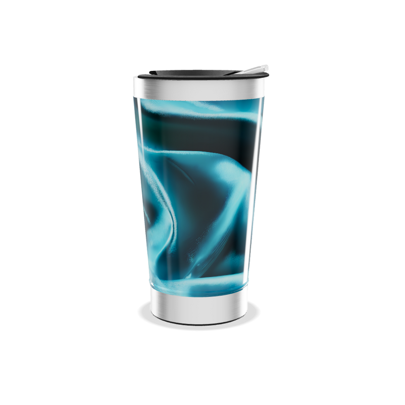 Copo Térmico - Azul com Estampa Ondulada