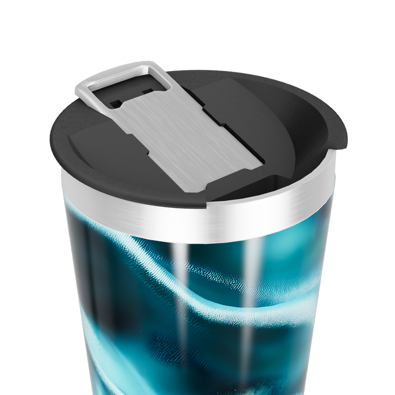 Copo Térmico - Azul com Estampa Ondulada