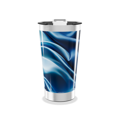 Copo Térmico - Azul com Design Fluido