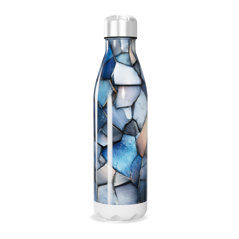 Garrafa Inox Azul - Estampa Geométrica