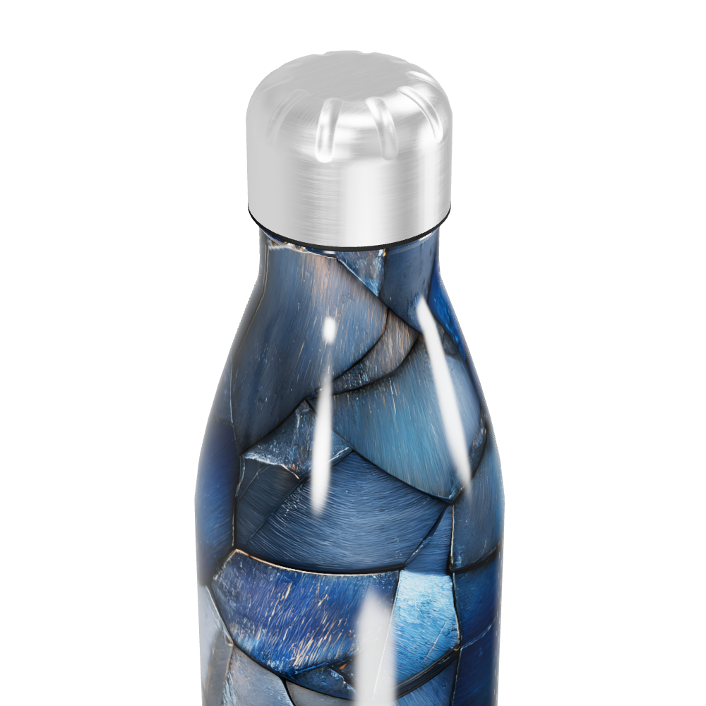 Garrafa Inox Azul - Estampa Geométrica