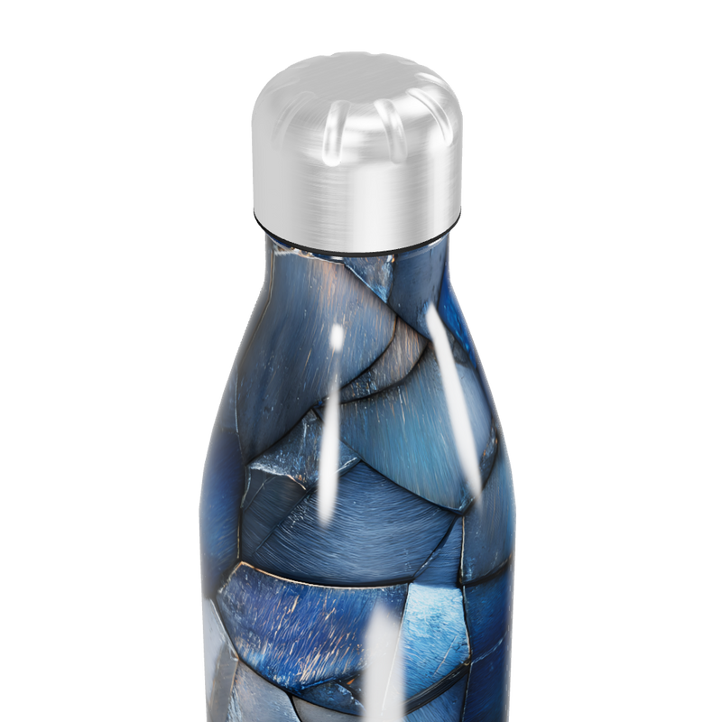 Garrafa Inox Azul - Estampa Geométrica