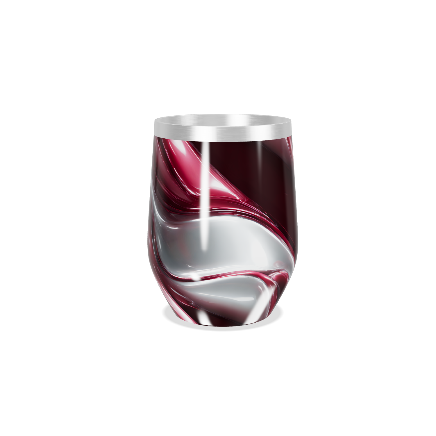 Copo Térmico Slim - Estampa Marmorizada Vermelha