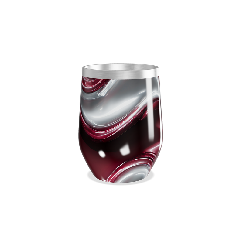 Copo Térmico Slim - Estampa Marmorizada Vermelha