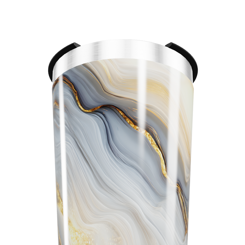 Copo Térmico - Mármore Azul e Dourado