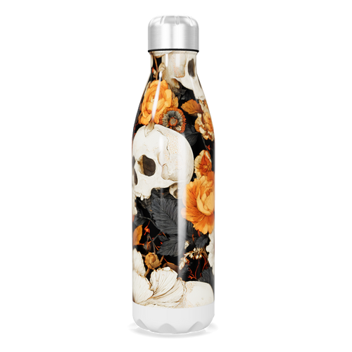 Garrafa Inox - Estampa Caveiras Flores