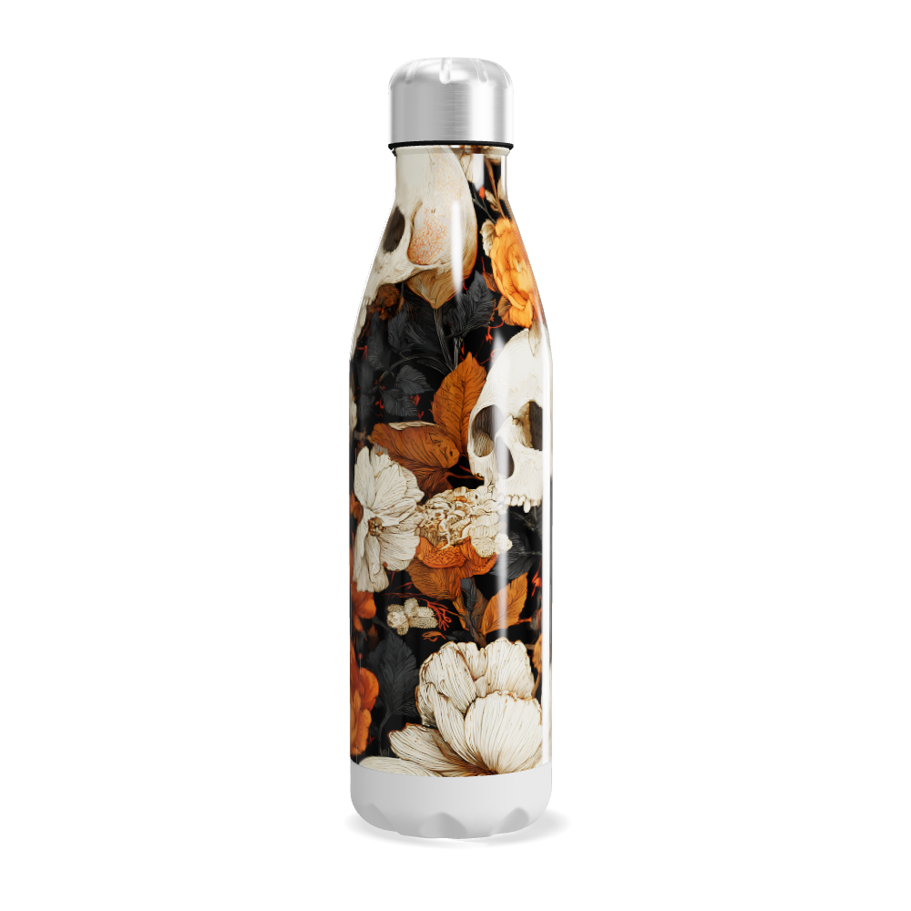 Garrafa Inox - Estampa Caveiras Flores