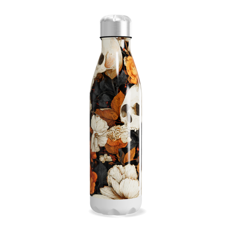 Garrafa Inox - Estampa Caveiras Flores