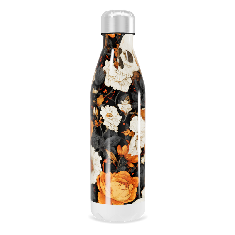 Garrafa Inox - Estampa Caveiras Flores