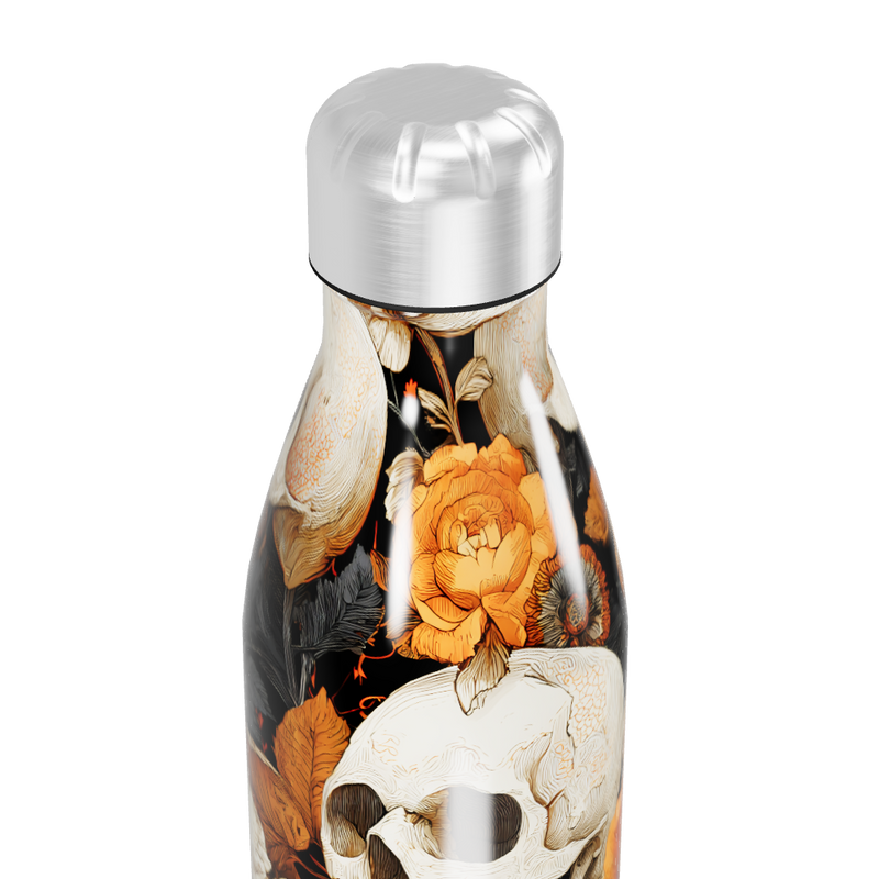 Garrafa Inox - Estampa Caveiras Flores