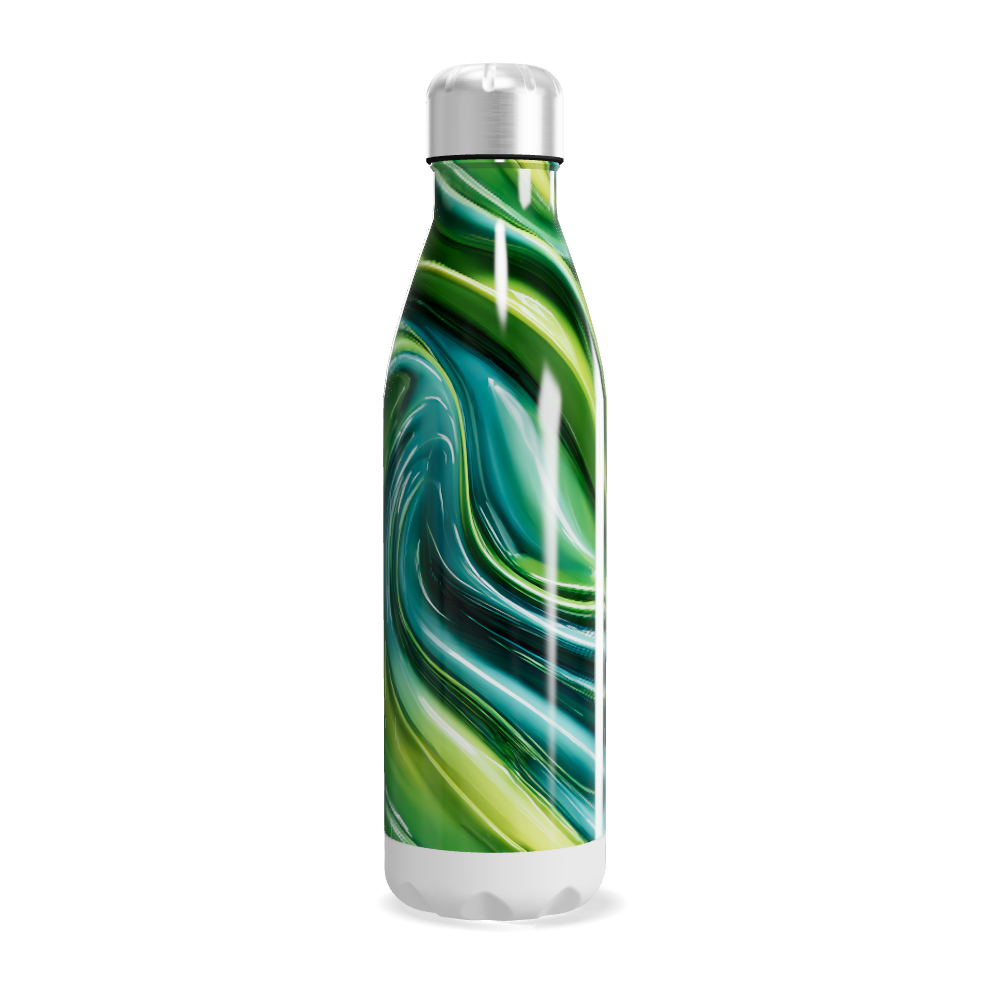 Garrafa Inox Verde - Estampa Marmorizada