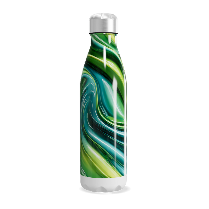 Garrafa Inox Verde - Estampa Marmorizada