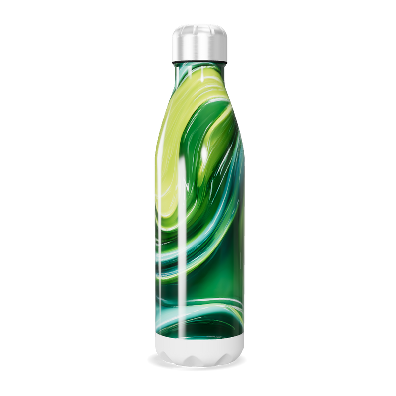 Garrafa Inox Verde - Estampa Marmorizada