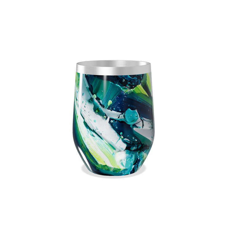 Copo Térmico Slim - Estampa Abstrata Azul