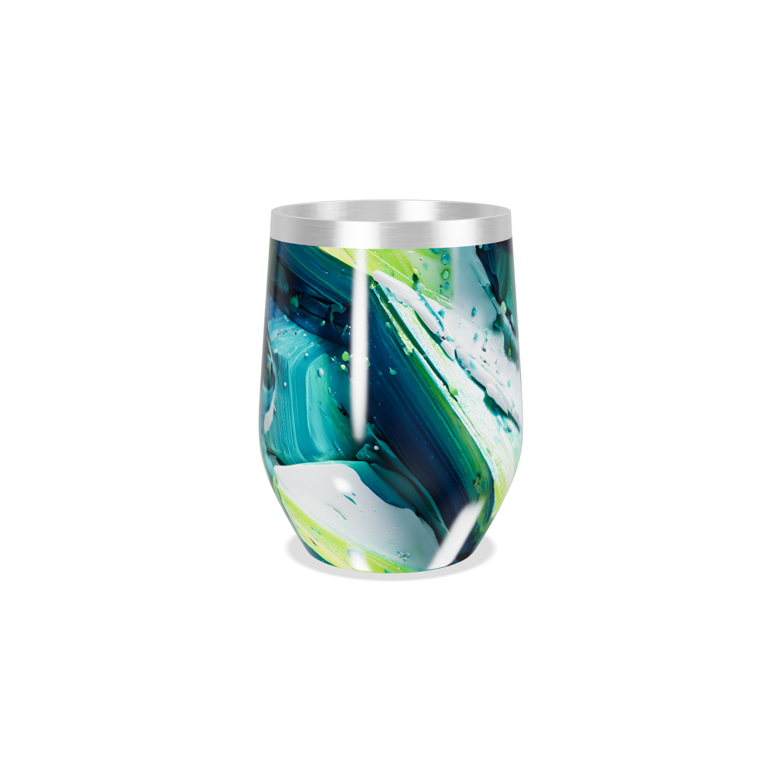 Copo Térmico Slim - Estampa Abstrata Azul