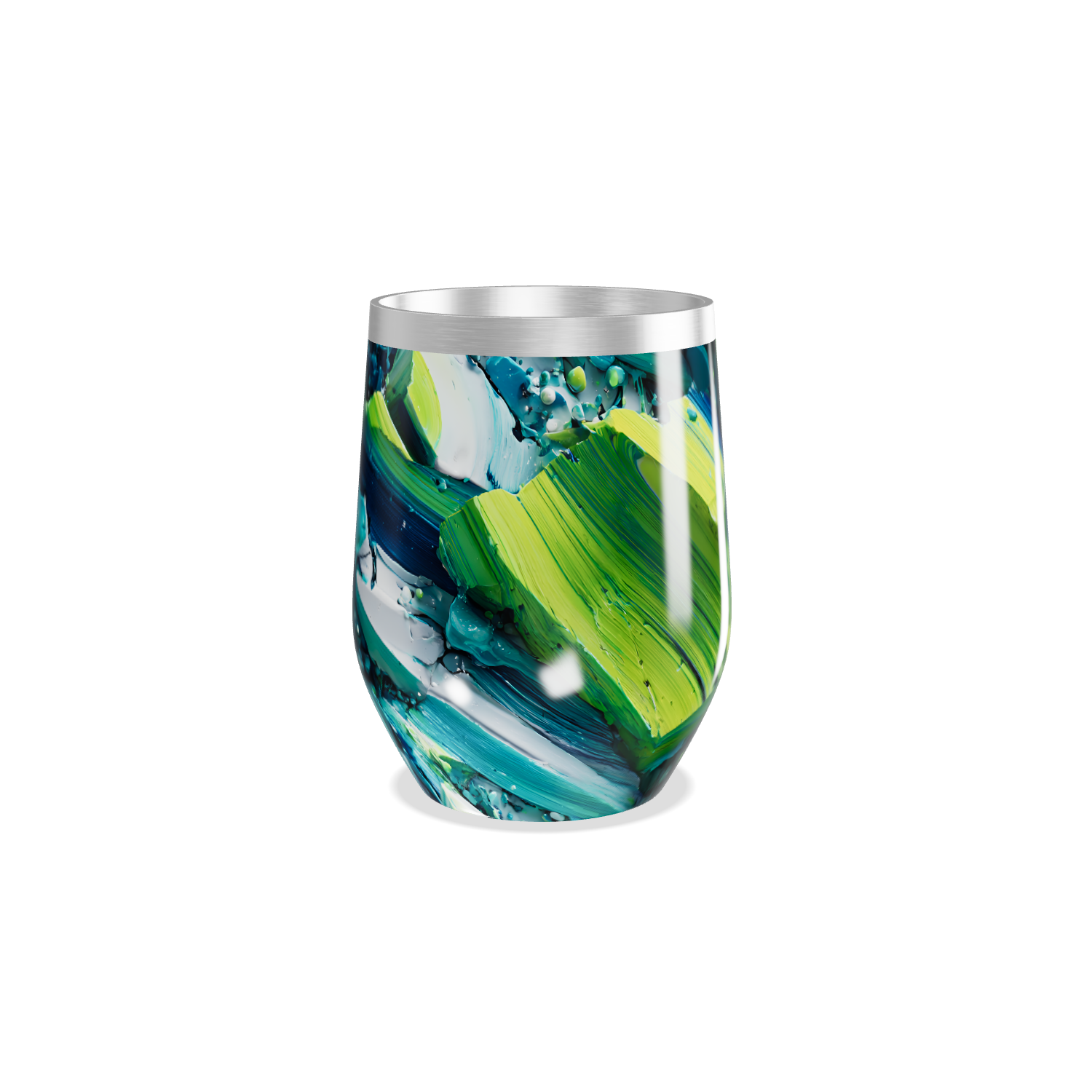 Copo Térmico Slim - Estampa Abstrata Azul