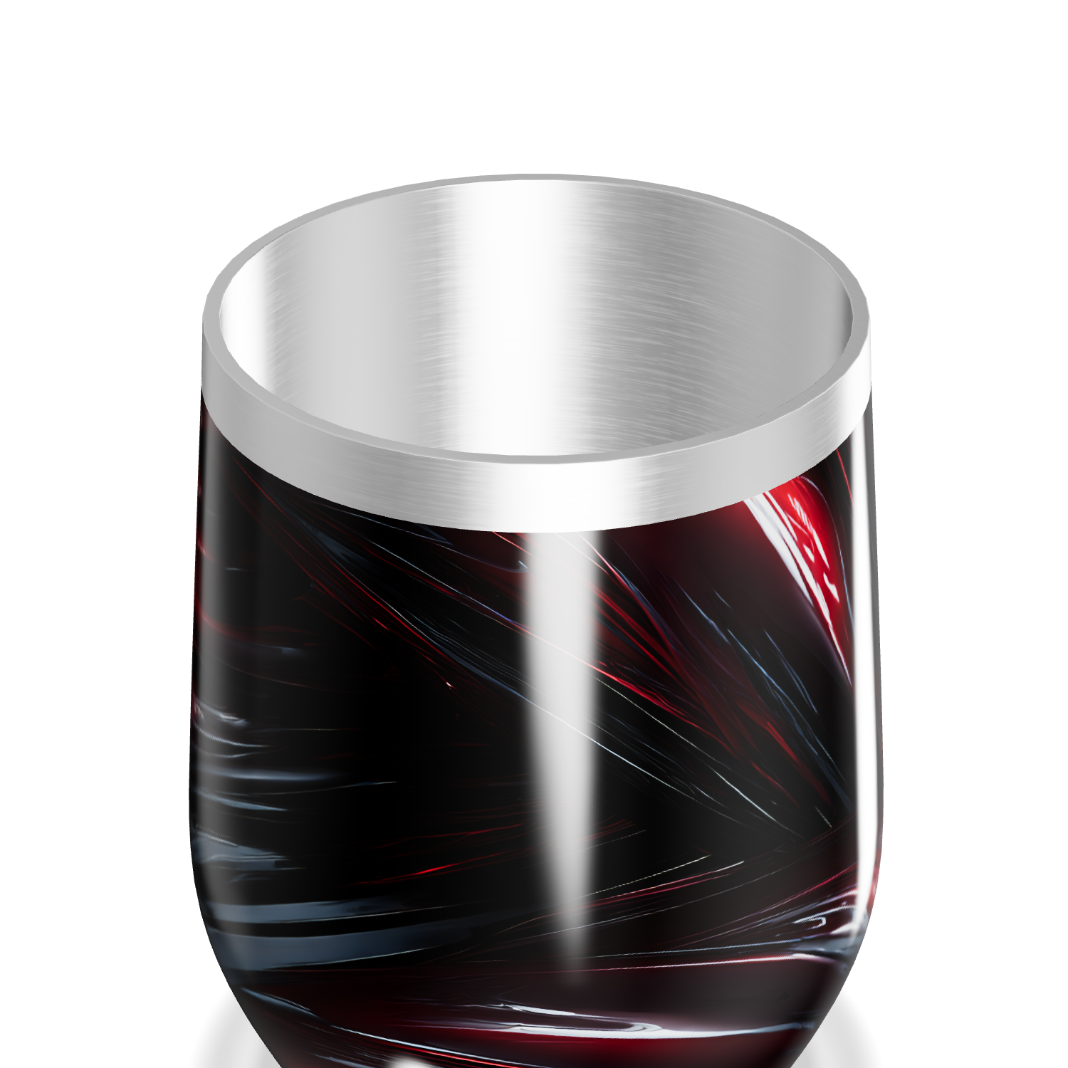 Copo Térmico Slim - Preto e Vermelho Aço Inox