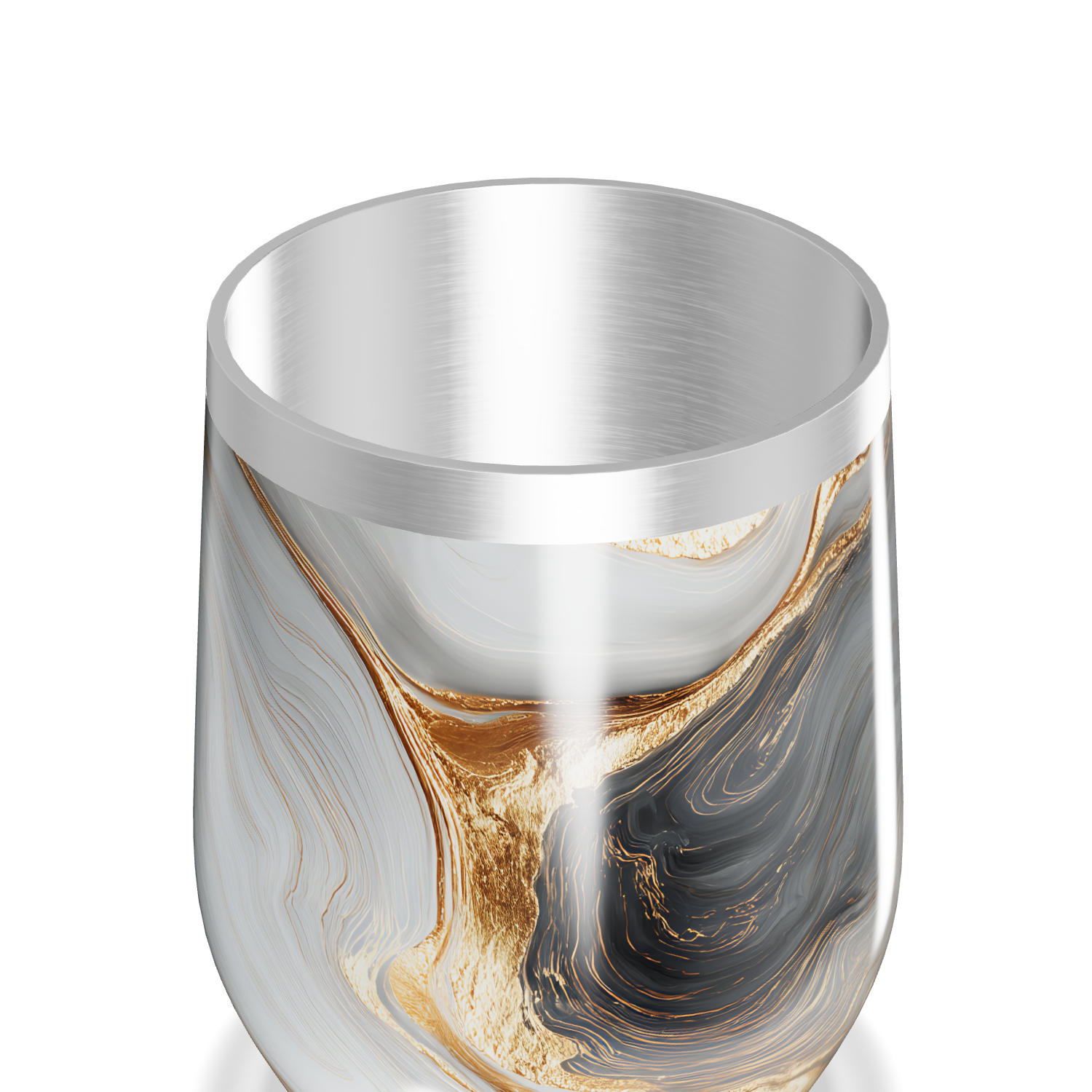 Copo Térmico Slim - Mármore Dourado Inox