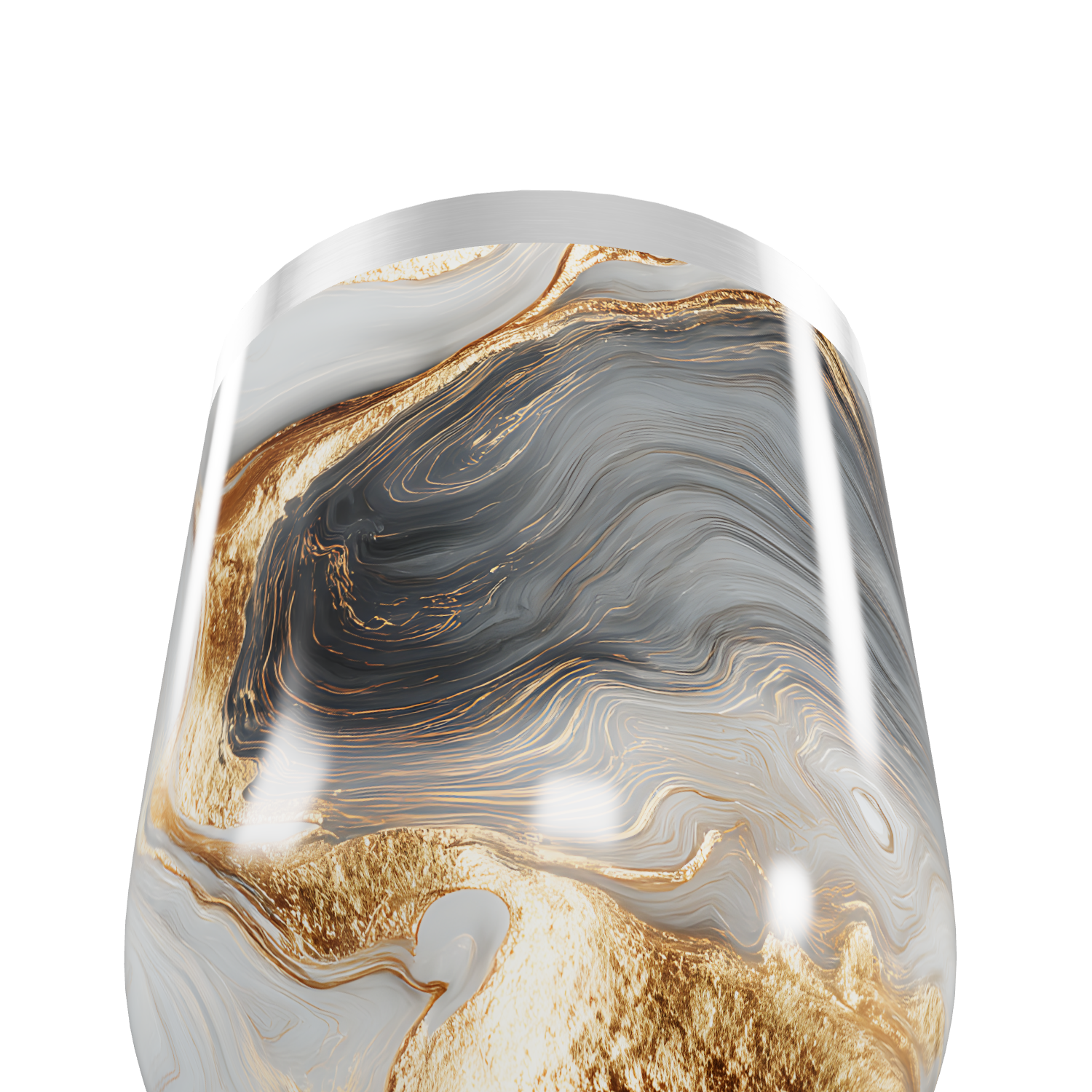 Copo Térmico Slim - Mármore Dourado Inox