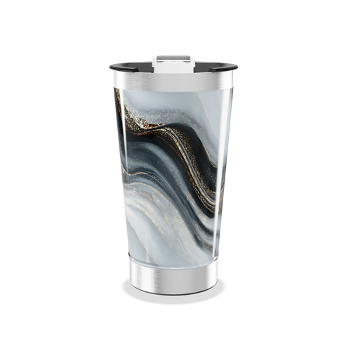 Copo Térmico - Mármore Preto e Branco