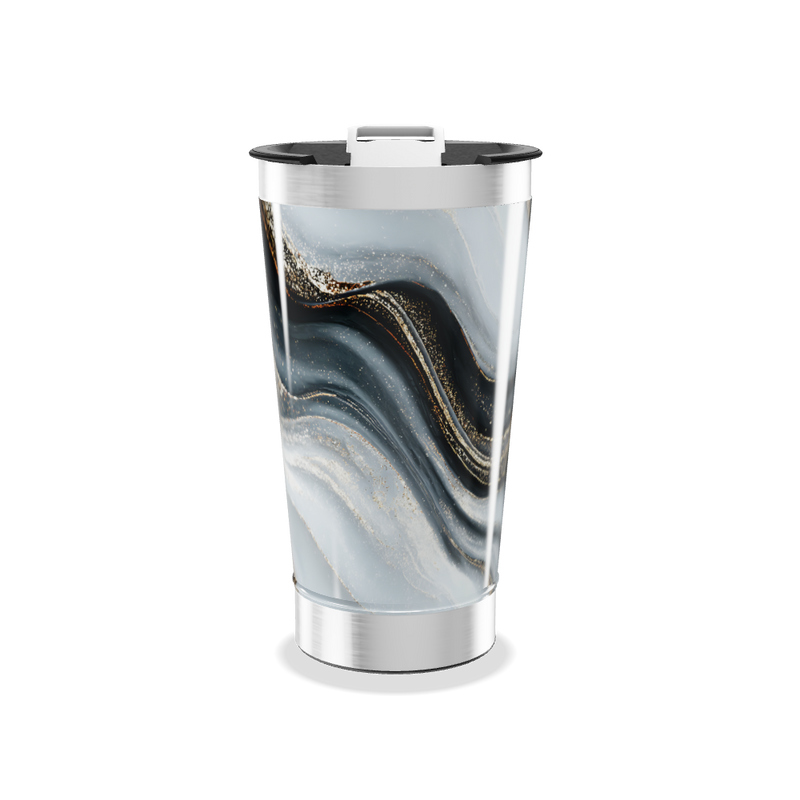 Copo Térmico - Mármore Preto e Branco