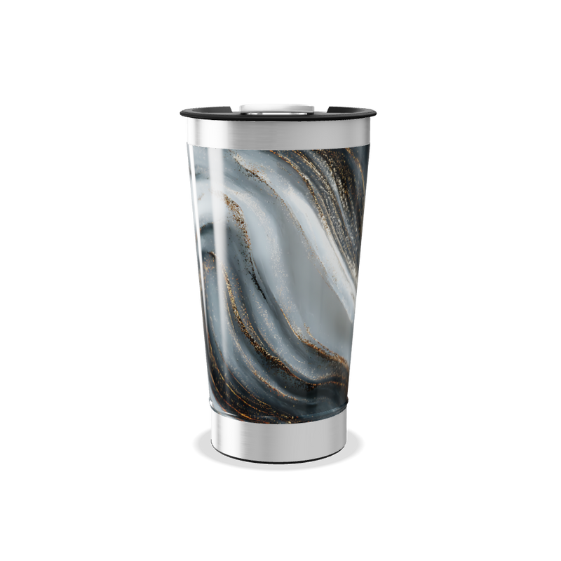 Copo Térmico - Mármore Preto e Branco