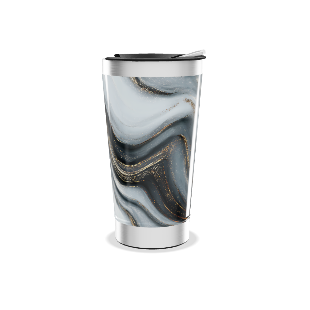 Copo Térmico - Mármore Preto e Branco
