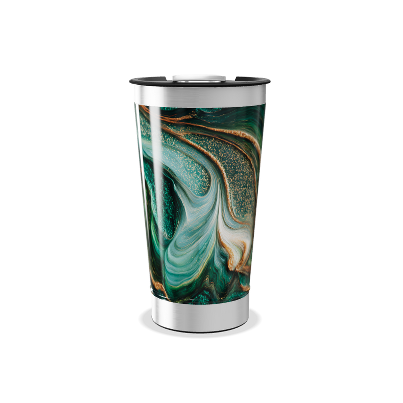 Copo Térmico - Mármore Verde Dourado