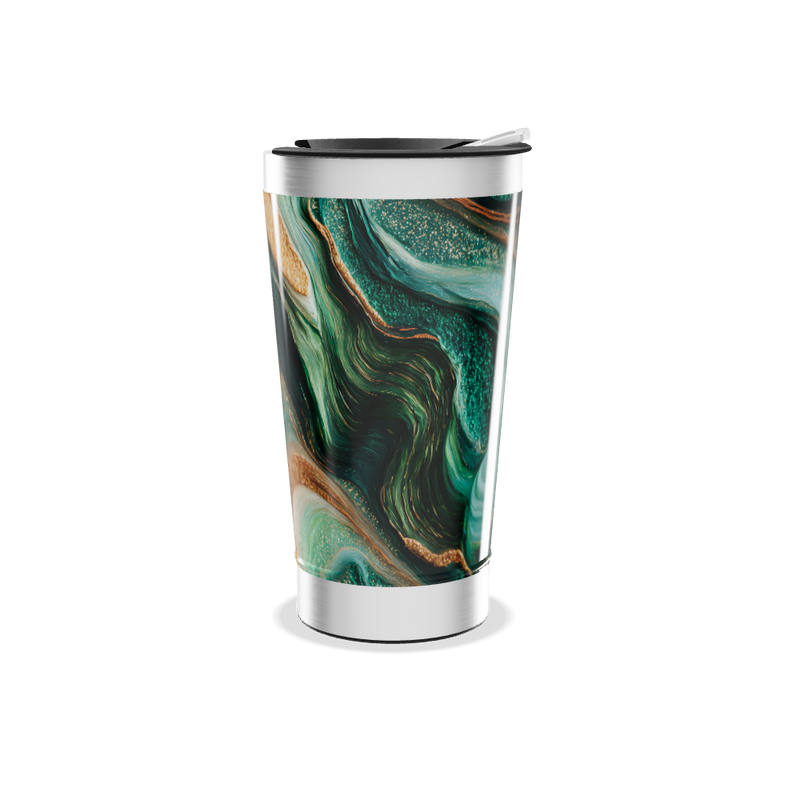 Copo Térmico - Mármore Verde Dourado
