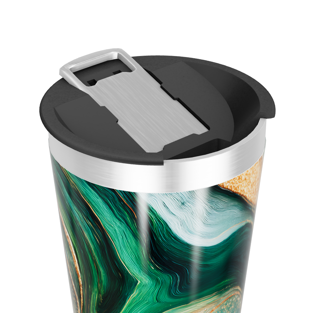 Copo Térmico - Mármore Verde Dourado