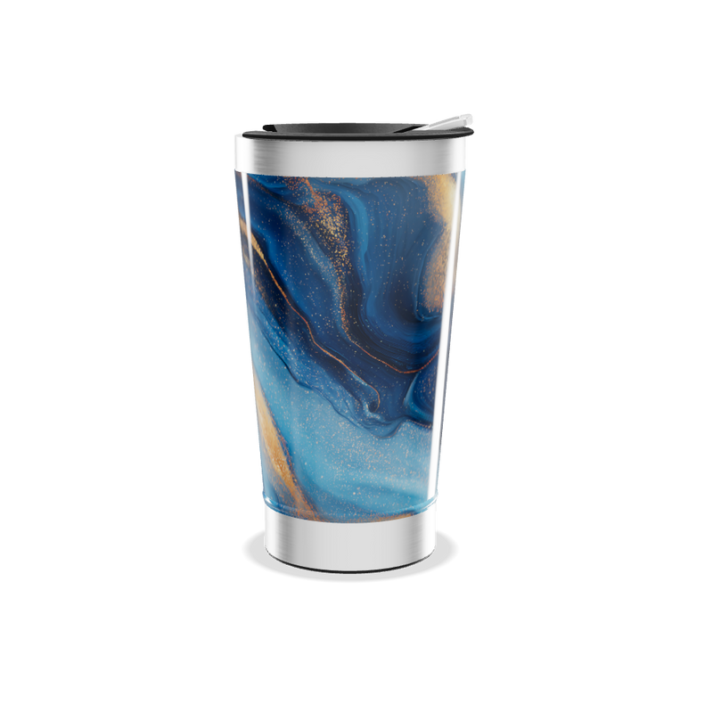 Copo Térmico - Estampa Azul e Dourada